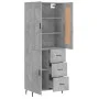 Concrete gray plywood tall sideboard 69.5x34x180 cm by vidaXL, Sideboards - Ref: Foro24-3199829, Price: 163,14 €, Discount: %