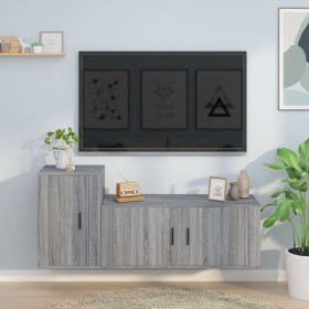 Set de muebles para TV 2 pzas madera contrachapada gris Sonoma en Muebles TV | Comprar online en Foru.es