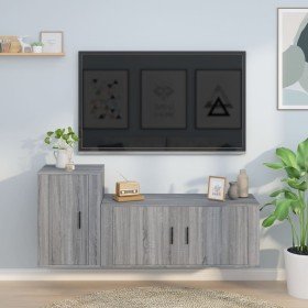 Set de muebles para TV 2 pzas madera contrachapada gris Sonoma en Muebles TV | Comprar online en Foru.es