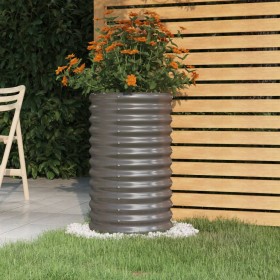 Jardinera de acero galvanizado gris 40x40x68 cm en Macetas y jardineras | Comprar online en Foru.es