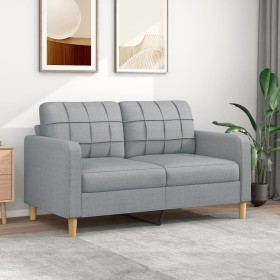 Sofá de 2 plazas de tela gris claro 140 cm de vidaXL, Sofás - Ref: Foro24-359091, Precio: 193,10 €, Descuento: %