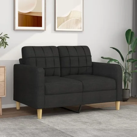 Sofá de 2 plazas de tela negro 120 cm de vidaXL, Sofás - Ref: Foro24-359087, Precio: 180,68 €, Descuento: %