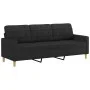 Sofá de 3 plazas de tela negro 180 cm de vidaXL, Sofás - Ref: Foro24-359103, Precio: 255,16 €, Descuento: %