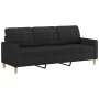 Sofá de 3 plazas de tela negro 180 cm de vidaXL, Sofás - Ref: Foro24-359103, Precio: 256,92 €, Descuento: %