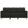 Sofá de 3 plazas de tela negro 180 cm de vidaXL, Sofás - Ref: Foro24-359103, Precio: 255,16 €, Descuento: %