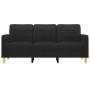 Sofá de 3 plazas de tela negro 180 cm de vidaXL, Sofás - Ref: Foro24-359103, Precio: 256,92 €, Descuento: %