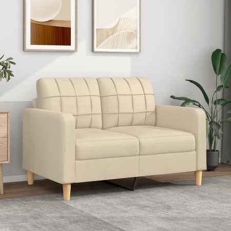 Sofá de 2 plazas de tela color crema 120 cm de vidaXL, Sofás - Ref: Foro24-359085, Precio: 184,96 €, Descuento: %