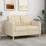 Sofá de 2 plazas de tela color crema 120 cm de vidaXL, Sofás - Ref: Foro24-359085, Precio: 197,29 €, Descuento: %