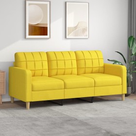 Sofá de 3 plazas de tela amarillo claro 180 cm de vidaXL, Sofás - Ref: Foro24-359104, Precio: 220,52 €, Descuento: %