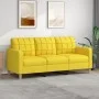 Sofá de 3 plazas de tela amarillo claro 180 cm de vidaXL, Sofás - Ref: Foro24-359104, Precio: 234,84 €, Descuento: %