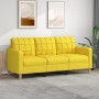Sofá de 3 plazas de tela amarillo claro 180 cm de vidaXL, Sofás - Ref: Foro24-359104, Precio: 220,52 €, Descuento: %