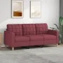 Sofá de 3 plazas de tela rojo tinto 180 cm de vidaXL, Sofás - Ref: Foro24-359105, Precio: 234,35 €, Descuento: %