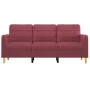 Sofá de 3 plazas de tela rojo tinto 180 cm de vidaXL, Sofás - Ref: Foro24-359105, Precio: 234,35 €, Descuento: %