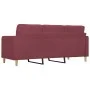Sofá de 3 plazas de tela rojo tinto 180 cm de vidaXL, Sofás - Ref: Foro24-359105, Precio: 234,35 €, Descuento: %