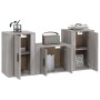 Set de muebles para TV 3 pzas madera contrachapada gris Sonoma en Muebles TV | Comprar online en Foru.es