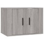 Set de muebles para TV 3 pzas madera contrachapada gris Sonoma en Muebles TV | Comprar online en Foru.es