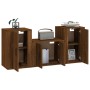 Set de muebles para TV 3 pzas madera contrachapada roble marrón en Muebles TV | Comprar online en Foru.es