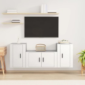 Set de muebles de TV 3 piezas madera contrachapada blanco en Muebles TV | Comprar online en Foru.es