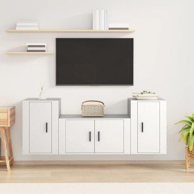 Set de muebles de TV 3 piezas madera contrachapada blanco en Muebles TV | Comprar online en Foru.es