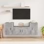 Set de muebles de TV 3 pzas madera contrachapada gris hormigón en Muebles TV | Comprar online en Foru.es