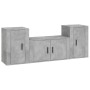 Set de muebles de TV 3 pzas madera contrachapada gris hormigón en Muebles TV | Comprar online en Foru.es