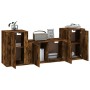 Set de muebles de TV 3 pzas madera contrachapada roble ahumado en Muebles TV | Comprar online en Foru.es