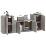 Set de muebles para TV 3 pzas madera contrachapada gris Sonoma en Muebles TV | Comprar online en Foru.es