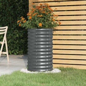 Jardinera acero galvanizado antracita 40x40x68 cm en Macetas y jardineras | Comprar online en Foru.es
