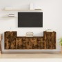 Set de muebles de TV 3 pzas madera contrachapada roble ahumado en Muebles TV | Comprar online en Foru.es