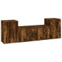 Set de muebles de TV 3 pzas madera contrachapada roble ahumado en Muebles TV | Comprar online en Foru.es