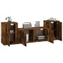 Set de muebles de TV 3 pzas madera contrachapada roble ahumado en Muebles TV | Comprar online en Foru.es