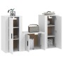 Set de muebles de TV 3 piezas madera contrachapada blanco en Muebles TV | Comprar online en Foru.es