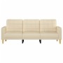 Sofá de 3 plazas de tela crema 180 cm de vidaXL, Sofás - Ref: Foro24-359101, Precio: 239,00 €, Descuento: %