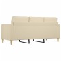 Sofá de 3 plazas de tela crema 180 cm de vidaXL, Sofás - Ref: Foro24-359101, Precio: 239,00 €, Descuento: %