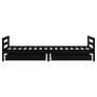 Children's bed frame with black pine wood drawers 90x200cm by vidaXL, Cribs and beds for children - Ref: Foro24-834440, Price...