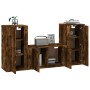 Set de muebles de TV 3 pzas madera contrachapada roble ahumado en Muebles TV | Comprar online en Foru.es