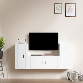 Set de muebles de TV 3 piezas madera contrachapada blanco en Muebles TV | Comprar online en Foru.es
