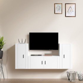 Set de muebles de TV 3 piezas madera contrachapada blanco en Muebles TV | Comprar online en Foru.es