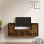 Set de muebles de TV 3 pzas madera contrachapada roble ahumado en Muebles TV | Comprar online en Foru.es