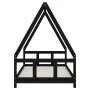 Estructura de cama para niños madera de pino negro 90x190 cm de vidaXL, Cunas y camas para niños - Ref: Foro24-834464, Precio...