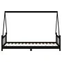 Estructura de cama para niños madera de pino negro 90x190 cm de vidaXL, Cunas y camas para niños - Ref: Foro24-834464, Precio...