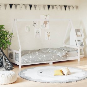 Estructura de cama para niños madera de pino blanco 80x200 cm de vidaXL, Cunas y camas para niños - Ref: Foro24-834451, Preci...