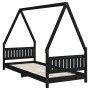 Estructura de cama para niños madera de pino negro 80x200 cm de vidaXL, Cunas y camas para niños - Ref: Foro24-834497, Precio...