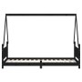 Estructura de cama para niños madera de pino negro 80x200 cm de vidaXL, Cunas y camas para niños - Ref: Foro24-834497, Precio...