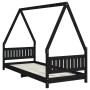 Estructura de cama para niños madera de pino negro 80x200 cm de vidaXL, Cunas y camas para niños - Ref: Foro24-834497, Precio...