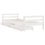 Estructura cama infantil y cajones madera pino blanco 90x190 cm de vidaXL, Cunas y camas para niños - Ref: Foro24-834448, Pre...