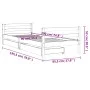 Estructura cama infantil y cajones madera pino blanco 90x190 cm de vidaXL, Cunas y camas para niños - Ref: Foro24-834448, Pre...
