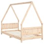 Estructura de cama infantil madera maciza de pino 90x190 cm de vidaXL, Cunas y camas para niños - Ref: Foro24-834507, Precio:...