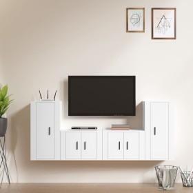 Set de muebles para TV 4 piezas madera contrachapada blanco en Muebles TV | Comprar online en Foru.es