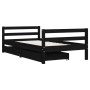 Estructura cama infantil y cajones madera pino negro 80x160 cm de vidaXL, Cunas y camas para niños - Ref: Foro24-834446, Prec...